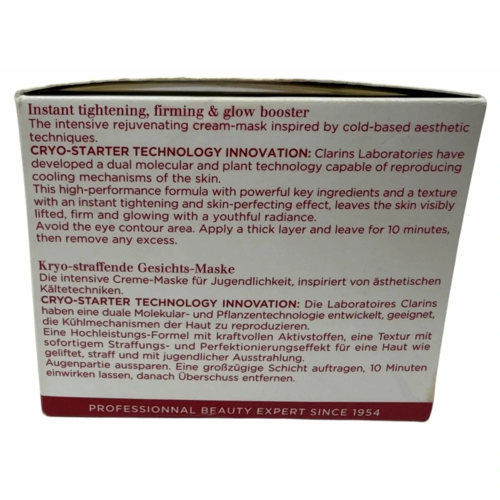 CLARINS-PARIS-CRYO-FLASH CREAM MASK- 75ML- 2.5OZ -GLOW BOOSTER BNIB-Fresh Batch!